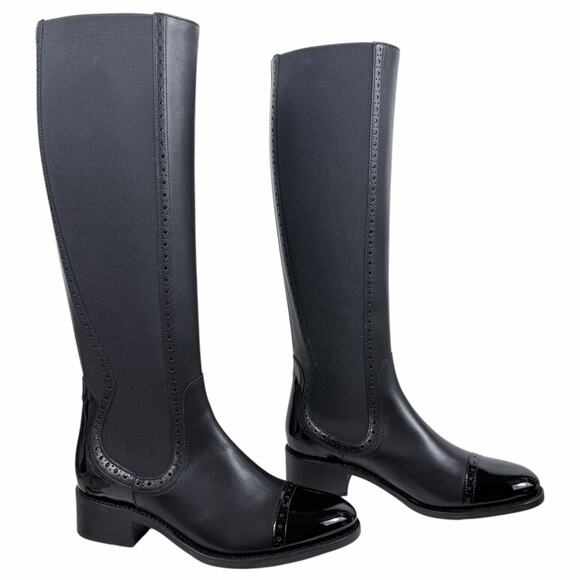 The Office of Angela Scott Ms Brigitte Black Leather Boot Size 36.5 - Picture 6 of 13